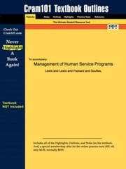 Tapa de Studyguide for Management of Human Service Programs by Lewis et al., ISBN 9780534368869 (Cram101 Textbook Outlines)