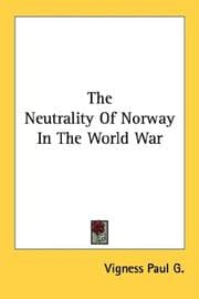 Tapa de The Neutrality Of Norway In The World War