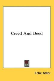 Tapa de Creed and deed