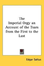 Tapa de The Imperial Orgy an Account of the Tsars from the First to the Last