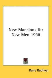 Tapa de New Mansions for New Men 1938