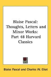 Tapa de Blaise Pascal: Thoughts, Letters and Minor Works