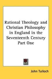 Tapa de Rational Theology and Christian Philosophy in England in the Seventeenth Century Part One