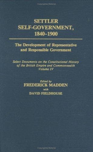 Tapa de Settler Self-Government 1840-1900