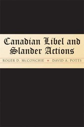 Tapa de Canadian libel and slander actions