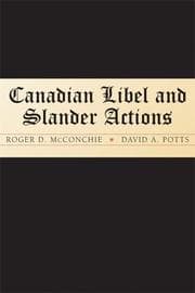 Tapa de Canadian libel and slander actions