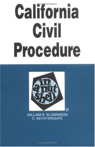 Tapa de California civil procedure in a nutshell