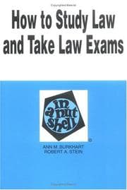 Tapa de How to study law and take law exams in a nutshell