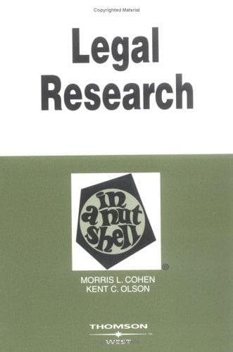 Tapa de Legal research in a nutshell