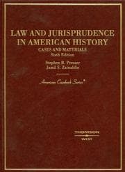 Tapa de Law and jurisprudence in American history