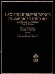 Tapa de Law and jurisprudence in American history
