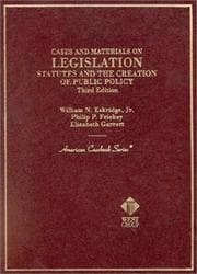 Tapa de Cases and materials on legislation