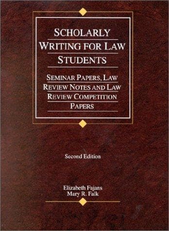 Tapa de Scholarly writing for law students