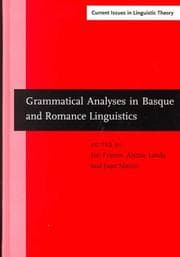 Tapa de Grammatical analyses in Basque and Romance linguistics