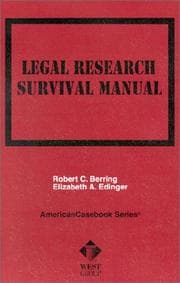 Tapa de Legal research survival manual