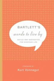 Tapa de Bartlett's Words to Live By