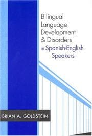 Tapa de Bilingual language development and disorders in Spanish-English speakers