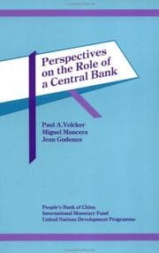 Tapa de Perspectives on the role of a central bank