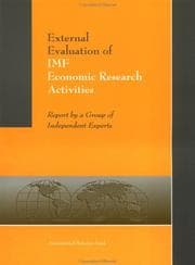 Tapa de External evaluation of IMF economic research activities
