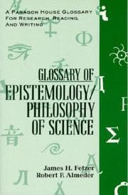Tapa de Glossary of epistemology/philosophy of science