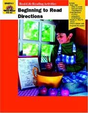 Tapa de Beginning to Read Directions Grades K-1 (Real-Life Reading Activities)