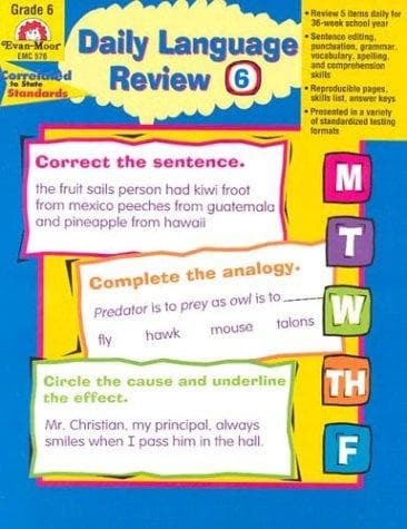 Tapa de Daily Language Review Grade 6