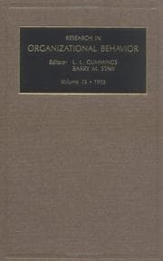 Tapa de Research in organizational behavior