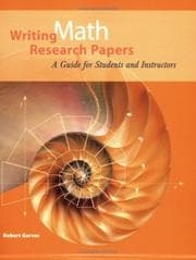 Tapa de Writing Math Research Papers