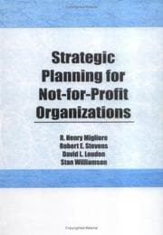 Tapa de Strategic planning for not-for-profit organizations