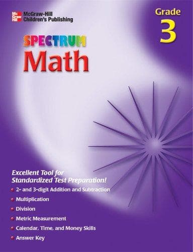 Tapa de Spectrum Math, Grade 3