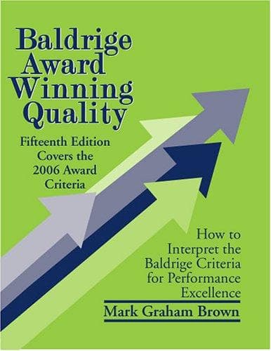 Tapa de Baldrige Award Winning Quality