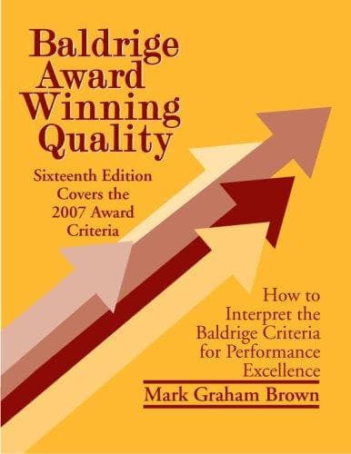 Tapa de Baldrige Award Winning Quality