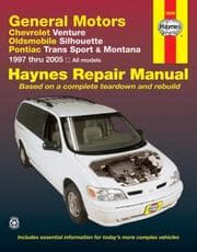 Tapa de Chevrolet Venture, Oldsmobile Silhouette, Pontiac Trans Sport, and Montana automotive repair manual