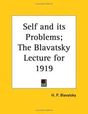 Tapa de Self and its Problems; The Blavatsky Lecture for 1919
