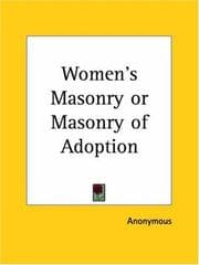 Tapa de Women's Masonry or Masonry of Adoption