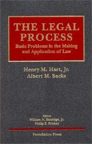 Tapa de Hart & Sacks' The Legal Process