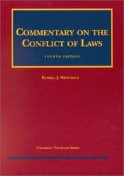 Tapa de Commentary On The Conflict of Law (University Textbook Series)