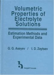 Tapa de Volumetric properties of electrolyte solutions