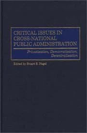 Tapa de Critical Issues in Cross-National Public Administration