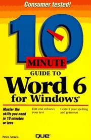 Tapa de 10 minute guide to Word for Windows 6