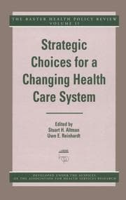 Tapa de Strategic choices for a changing health care system