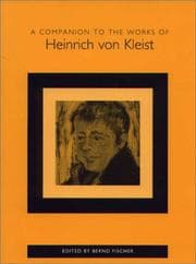 Tapa de A Companion to the Works of Heinrich von Kleist (Studies in German Literature Linguistics and Culture)