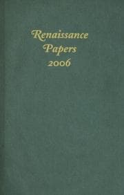Tapa de Renaissance Papers 2006