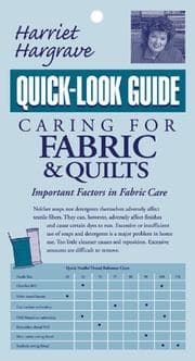 Tapa de Harriet Hargrave's Caring for Fabric and Quilts (Quick-Look Guide)
