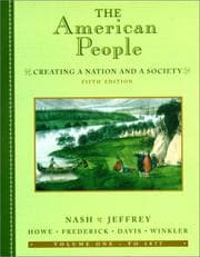 Tapa de The American People, Volume I - To 1877
