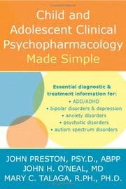 Tapa de Child and adolescent clinical psychopharmacology made simple