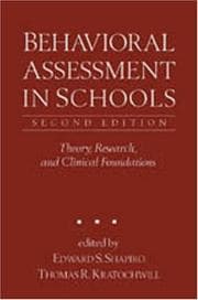 Tapa de Behavioral assessment in schools