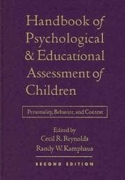 Tapa de Handbook of psychological and educational assessment of children