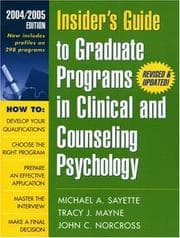 Tapa de Insider's Guide to Graduate Programs in Clinical and Counseling Psychology