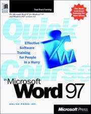 Tapa de Quick course in Microsoft Word 97